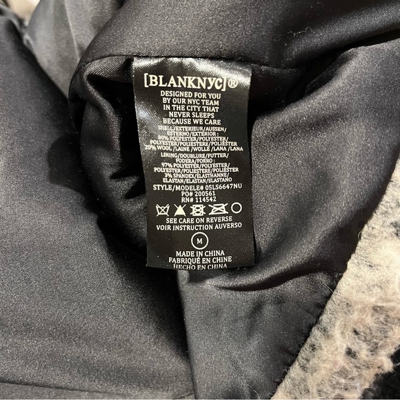 BlankNYC Out Of Line Black and Beige Plaid Oversized wool-blend Shacket Womens M - Picture 11 of 12